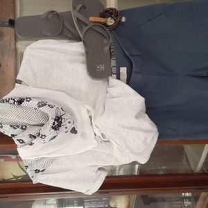 Old Navy Light Heather Gray Rolled Sleeve T-shirt